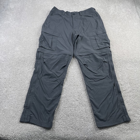 REI Co-op Pants Mens 34x30 Grey Sahara Convertible Zip Off Hiking Stretch Nylon - Picture 1 of 14